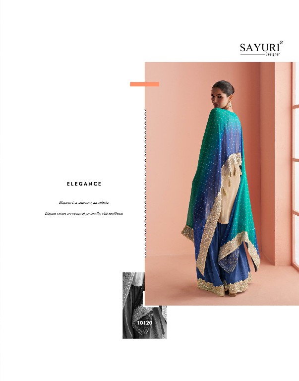 KAVERI BY SAYURI DESIGNER WHOLESALE READYMADE CHINON SILK LATEST TRENDY PAUNCHO STYLE KAFTAN WITH SHARARA FOR WOMEN ONLINE