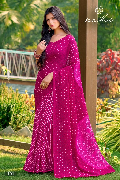 KASHVI CREATION SIYA VOL 1 WHOLESALE WEIGHTLESS LEHARIYA CLASSIC SAREES FOR WOMEN EXPORTER