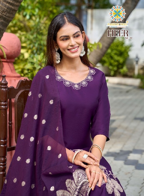 PASSION TREE HEER VOL 2 WHOLESALE READYMADE HEAVY BARLIN WITH FANCY WORK BIG SIZE STRAIGHT CUT 3 PCS SUITS FOR EXPORT