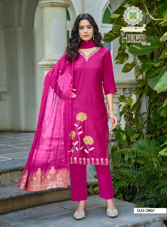 PASSION TREE HEER VOL 2 WHOLESALE READYMADE HEAVY BARLIN WITH FANCY WORK BIG SIZE STRAIGHT CUT 3 PCS SUITS FOR EXPORT