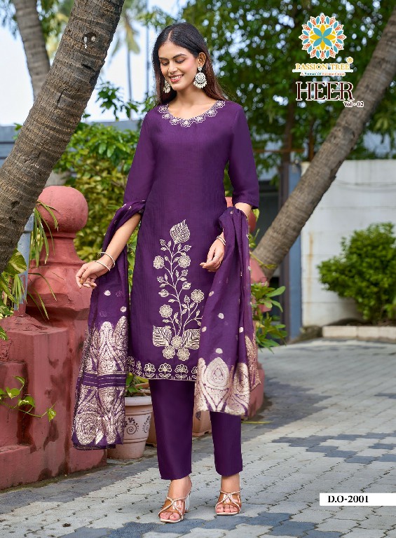 PASSION TREE HEER VOL 2 WHOLESALE READYMADE HEAVY BARLIN WITH FANCY WORK BIG SIZE STRAIGHT CUT 3 PCS SUITS FOR EXPORT