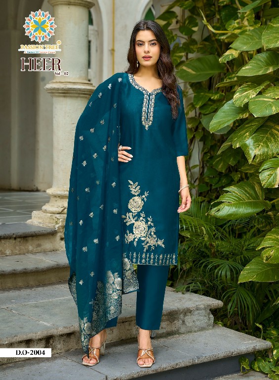 PASSION TREE HEER VOL 2 WHOLESALE READYMADE HEAVY BARLIN WITH FANCY WORK BIG SIZE STRAIGHT CUT 3 PCS SUITS FOR EXPORT