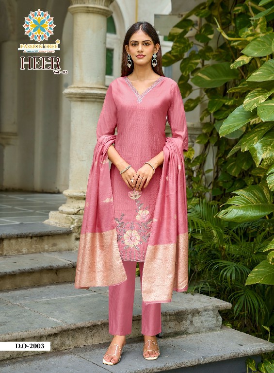PASSION TREE HEER VOL 2 WHOLESALE READYMADE HEAVY BARLIN WITH FANCY WORK BIG SIZE STRAIGHT CUT 3 PCS SUITS FOR EXPORT
