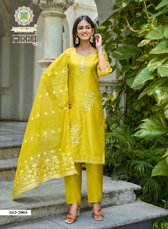 PASSION TREE HEER VOL 2 WHOLESALE READYMADE HEAVY BARLIN WITH FANCY WORK BIG SIZE STRAIGHT CUT 3 PCS SUITS FOR EXPORT