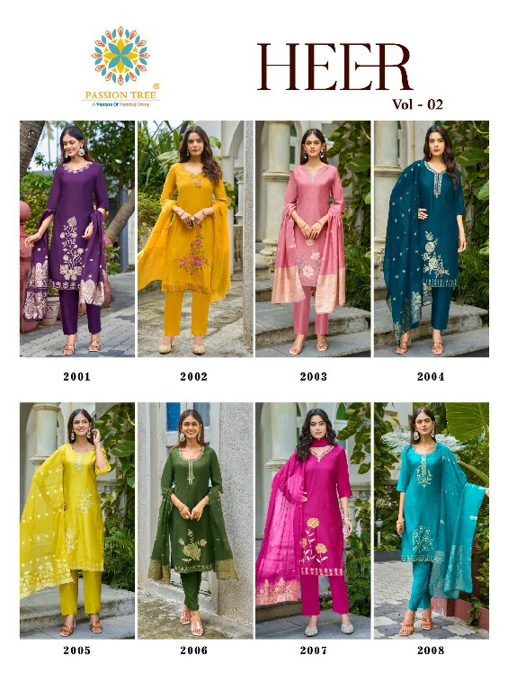 PASSION TREE HEER VOL 2 WHOLESALE READYMADE HEAVY BARLIN WITH FANCY WORK BIG SIZE STRAIGHT CUT 3 PCS SUITS FOR EXPORT
