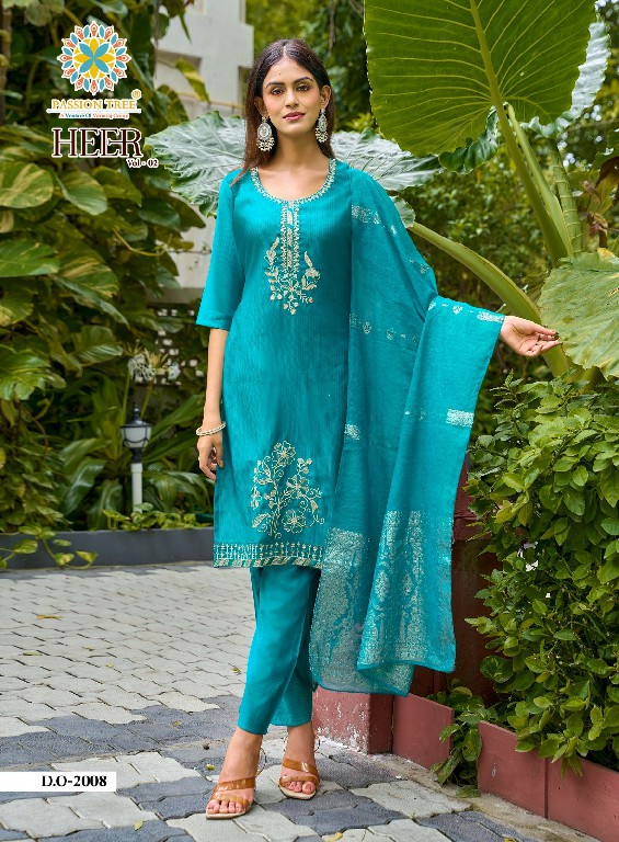PASSION TREE HEER VOL 2 WHOLESALE READYMADE HEAVY BARLIN WITH FANCY WORK BIG SIZE STRAIGHT CUT 3 PCS SUITS FOR EXPORT