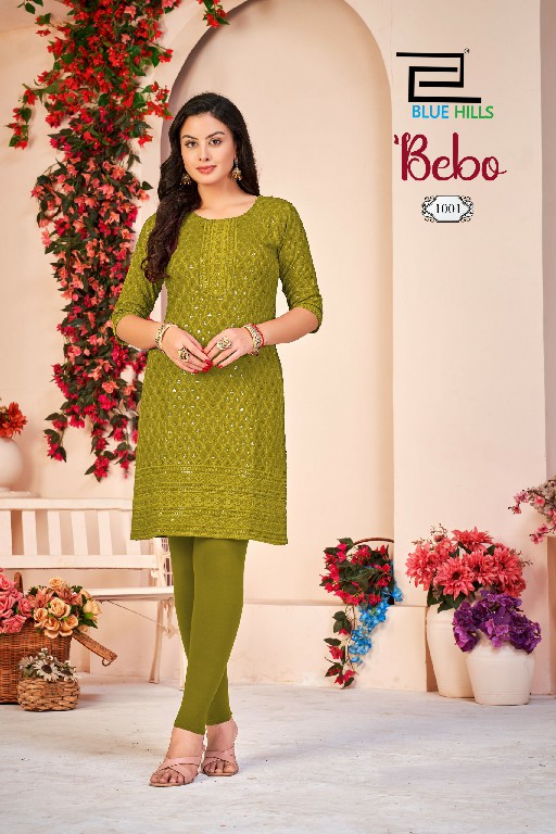 BLUE HILLS BEBO WHOLESALE READYMADE RAYON SHIFFLI WORK BIG SIZE KURTI WITH PANT COMBO FOR WOMEN SUPPLIER