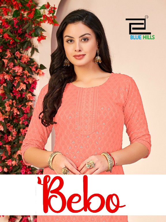 BLUE HILLS BEBO WHOLESALE READYMADE RAYON SHIFFLI WORK BIG SIZE KURTI WITH PANT COMBO FOR WOMEN SUPPLIER
