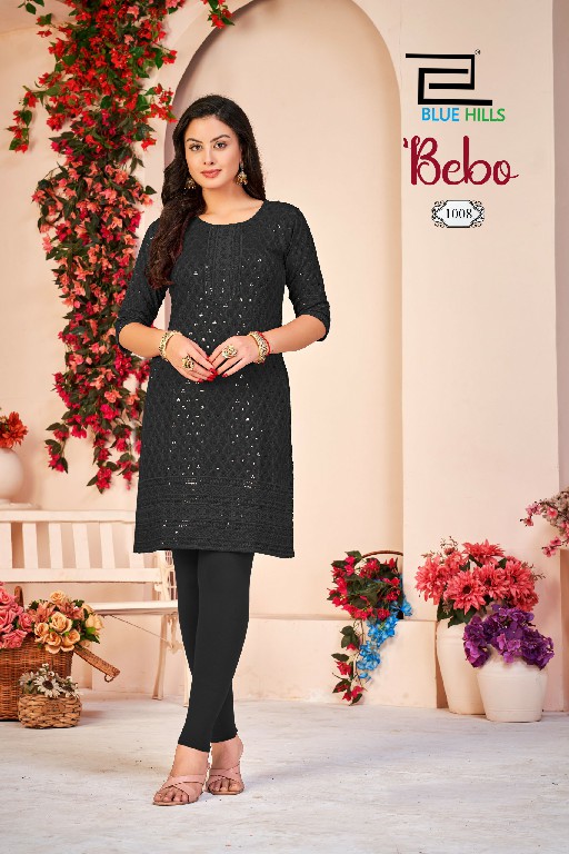 BLUE HILLS BEBO WHOLESALE READYMADE RAYON SHIFFLI WORK BIG SIZE KURTI WITH PANT COMBO FOR WOMEN SUPPLIER