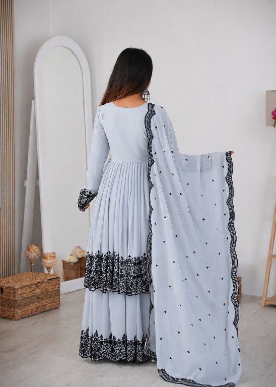 SP SERIES D.NO SP-71 WHOLESALE READYMADE FAUX GEORGETTE PARTY WEAR PLAZZO STYLE 3 PCS SUITS FOR EXPORT