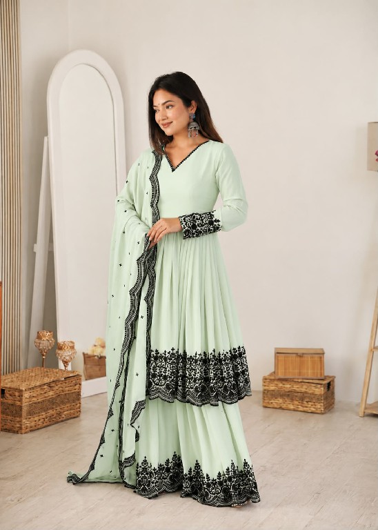 SP SERIES D.NO SP-71 WHOLESALE READYMADE FAUX GEORGETTE PARTY WEAR PLAZZO STYLE 3 PCS SUITS FOR EXPORT