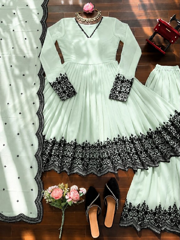 SP SERIES D.NO SP-71 WHOLESALE READYMADE FAUX GEORGETTE PARTY WEAR PLAZZO STYLE 3 PCS SUITS FOR EXPORT