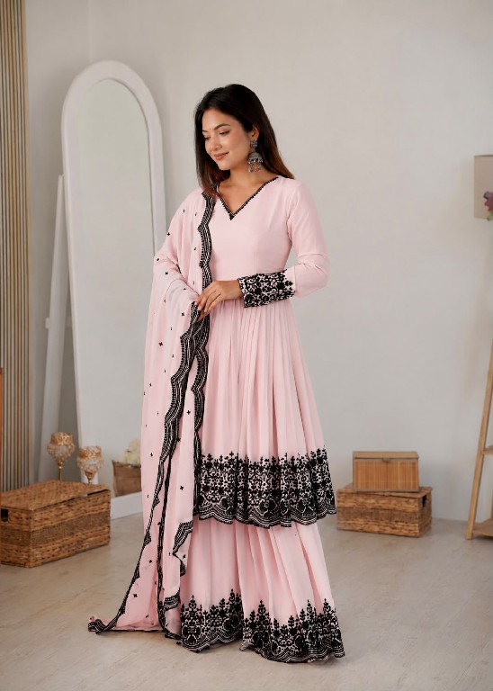 SP SERIES D.NO SP-71 WHOLESALE READYMADE FAUX GEORGETTE PARTY WEAR PLAZZO STYLE 3 PCS SUITS FOR EXPORT