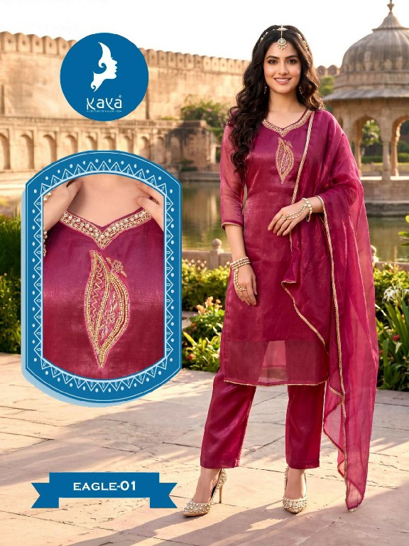 KAYA EAGLE WHOLESALE READYMADE SATIN SILK BIG SIZE ELEGANCE 3 PCS SUITS SUPPLIER