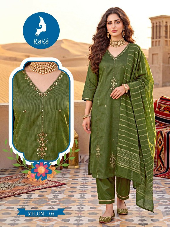KAYA MELONI WHOLESALE READYMADE SHIMMER BEAUTIFUL STRAIGHT CUT 3 PCS SUITS EXPORTER