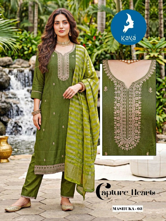 KAYA MASHUKA WHOLESALE READYMADE MILANO SHIMMER GORGEOUS LOOK 3 PCS SUITS FOR EXPORT