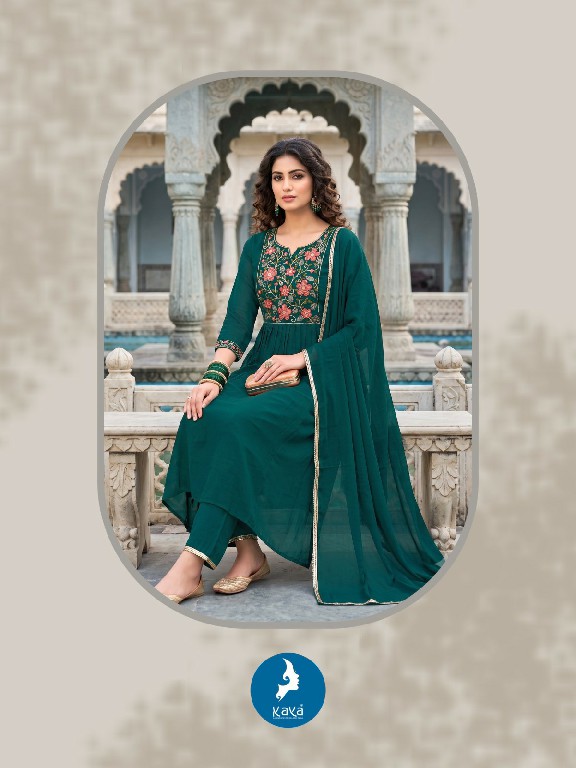 KAYA PEARS WHOLESALE READYMADE MULL CHANDERI ANARKALI CONCEPT 3 PCS SUITS ONLINE