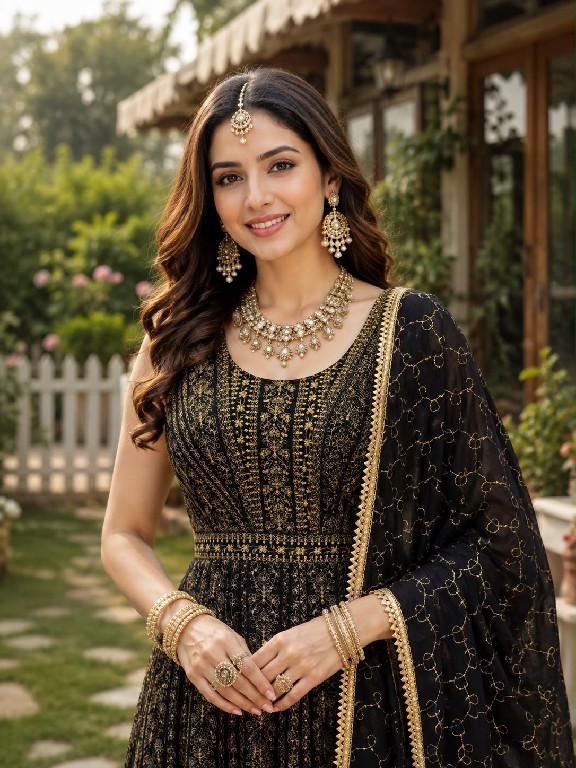MRUDANGI FARIDA WHOLESALE READYMADE REAL GEORGETTE PARTY WEAR GOWN WITH DUPATTA ONLINE