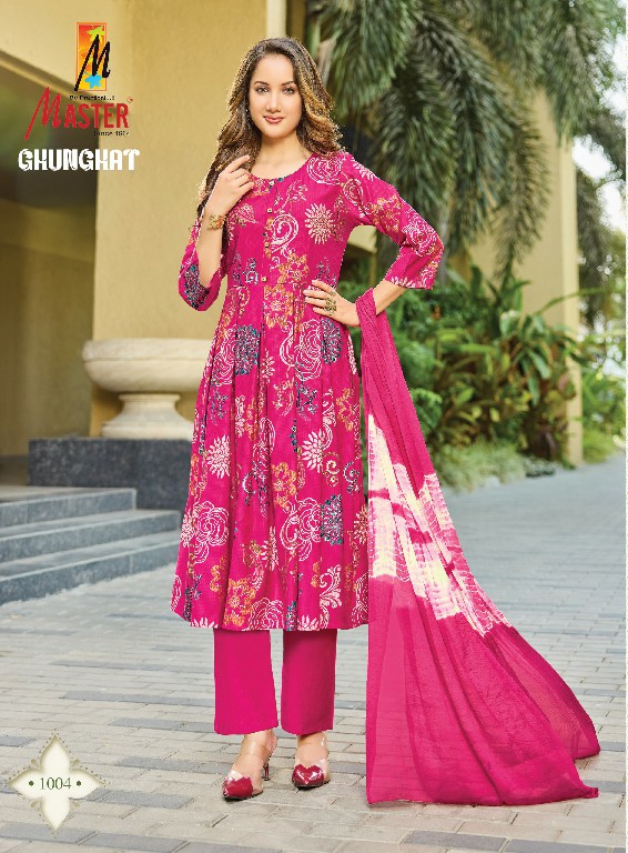 MASTER GHUNGHAT WHOLESALE READYMADE BERLIN FOIL PRINT FANCY 3 PCS SUITS SUPPLIER