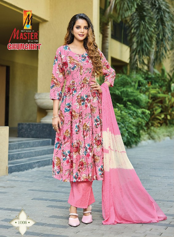 MASTER GHUNGHAT WHOLESALE READYMADE BERLIN FOIL PRINT FANCY 3 PCS SUITS SUPPLIER