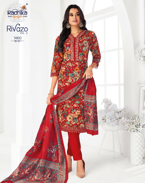 RADHIKA LIFESTYLE RIVAZO VOL 5 WHOLESALE READYMADE RAYION WITH WORK BIG SIZE 3 PCS SUITS EXPORTER