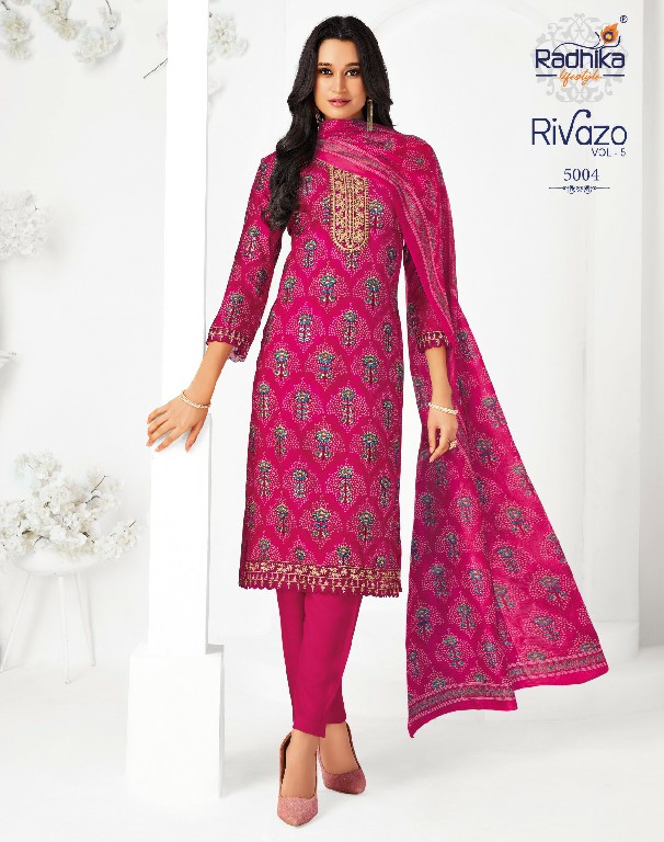 RADHIKA LIFESTYLE RIVAZO VOL 5 WHOLESALE READYMADE RAYION WITH WORK BIG SIZE 3 PCS SUITS EXPORTER
