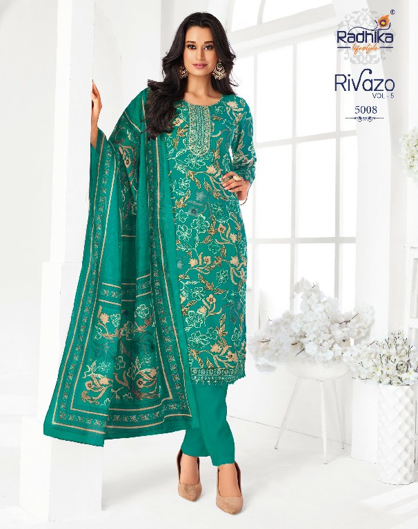 RADHIKA LIFESTYLE RIVAZO VOL 5 WHOLESALE READYMADE RAYION WITH WORK BIG SIZE 3 PCS SUITS EXPORTER