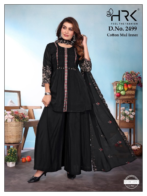 HRK D.NO 2499 WHOLESALE READYMADE MUL CHANDERI EXCLUSIVE PLAZZO STYLE 3 PCS COMBO SET SUITS SUPPLIER