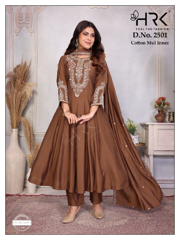 HRK D.NO 2501 WHOLESALE READYMADE BOMBAY SILK ANARKALI STYLE 3 PCS COMBO SET SUITS FOR EXPORT