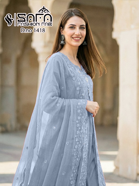SAFA FASHION D.NO 1418 WHOLESALE READYMADE HEAVY LUXURY FORMAL WEAR 3 PCS COMBO SET SUITS EXPORTER