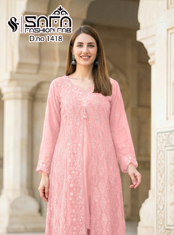 SAFA FASHION D.NO 1418 WHOLESALE READYMADE HEAVY LUXURY FORMAL WEAR 3 PCS COMBO SET SUITS EXPORTER