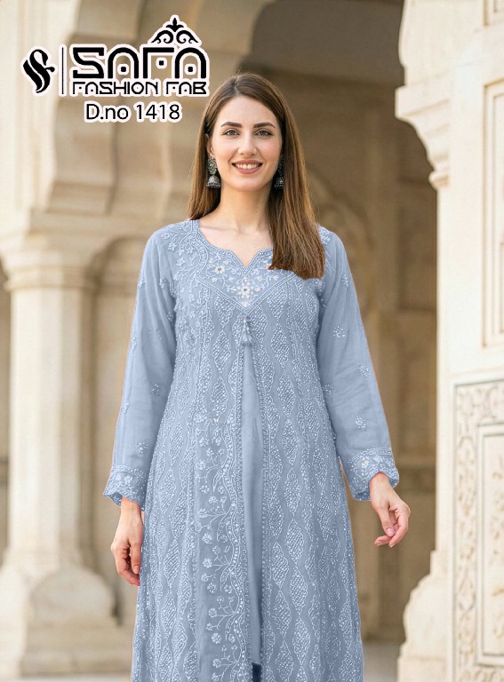 SAFA FASHION D.NO 1418 WHOLESALE READYMADE HEAVY LUXURY FORMAL WEAR 3 PCS COMBO SET SUITS EXPORTER