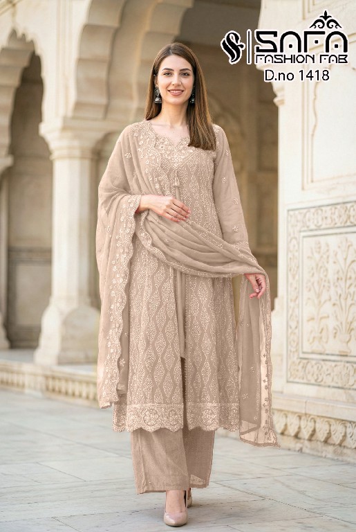SAFA FASHION D.NO 1418 WHOLESALE READYMADE HEAVY LUXURY FORMAL WEAR 3 PCS COMBO SET SUITS EXPORTER