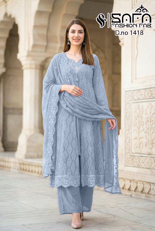 SAFA FASHION D.NO 1418 WHOLESALE READYMADE HEAVY LUXURY FORMAL WEAR 3 PCS COMBO SET SUITS EXPORTER