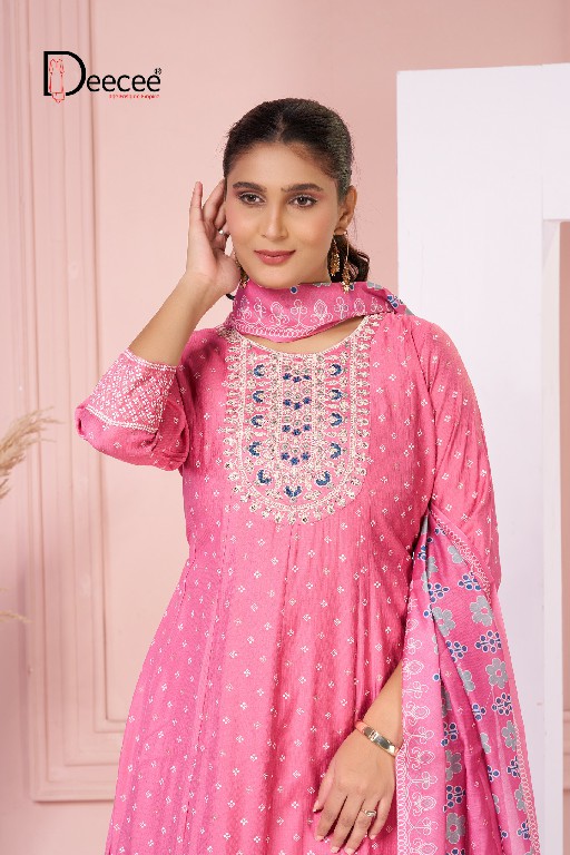 DEE CEE BOBBY WHOLESALE READYMADE PREMIUM SILK ELEGANT KALI STYLE FLARED PATTERN BIG SIZE 3 PCS SITS FOR EXPORT