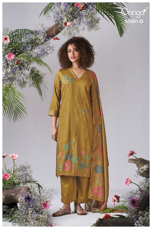GANGA BAERIN S5091 WHOLESALE PREMIUM COTTON CLASSIC UNSTITCH SALWAR SUITS EXPORTER