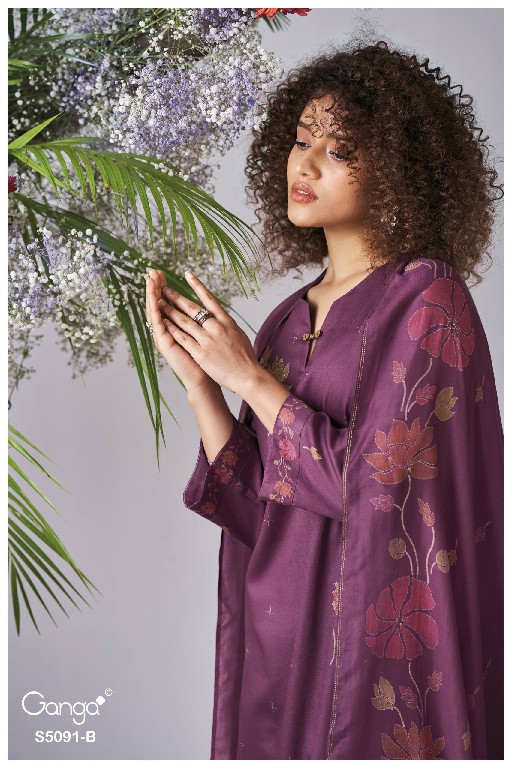 GANGA BAERIN S5091 WHOLESALE PREMIUM COTTON CLASSIC UNSTITCH SALWAR SUITS EXPORTER