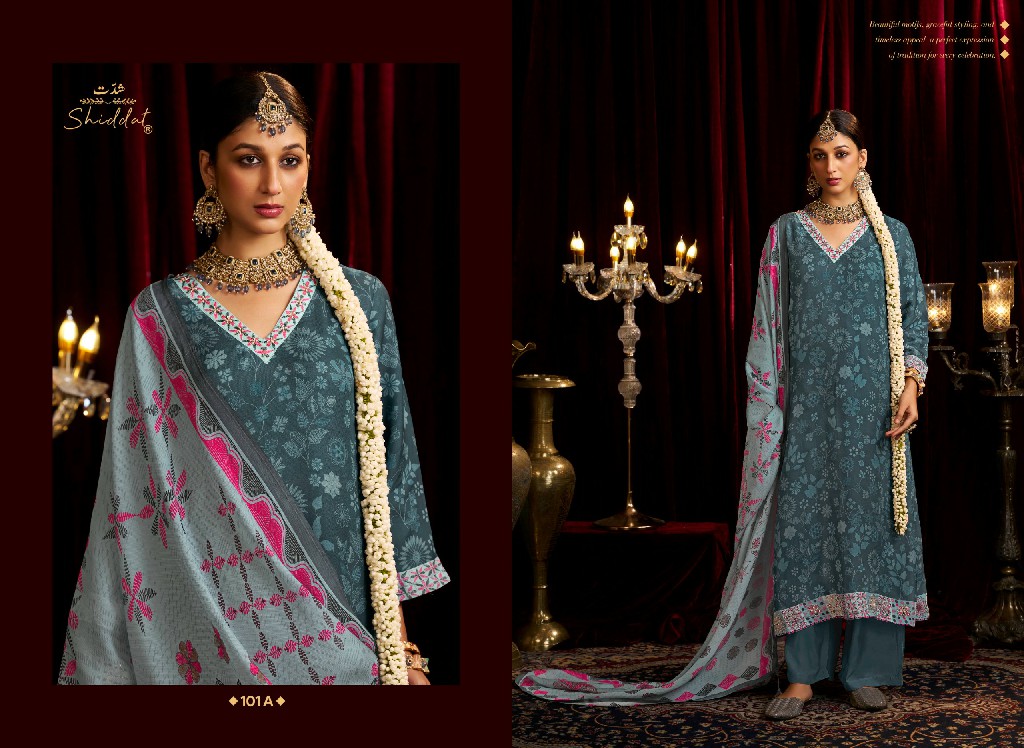 SHIDDAT BELL ROSE 101 WHOLESALE VISCOSE ORGANZA FESTIVE LOOK UNSTITCH SALWAR SUITS FOR EXPORT