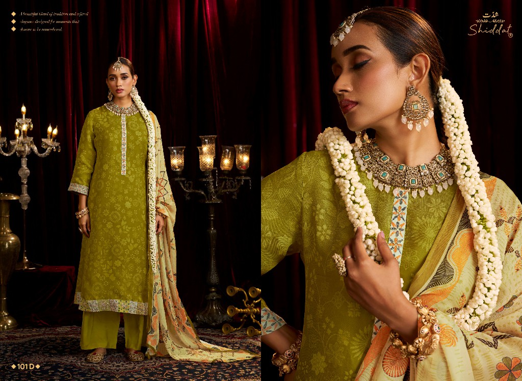 SHIDDAT BELL ROSE 101 WHOLESALE VISCOSE ORGANZA FESTIVE LOOK UNSTITCH SALWAR SUITS FOR EXPORT