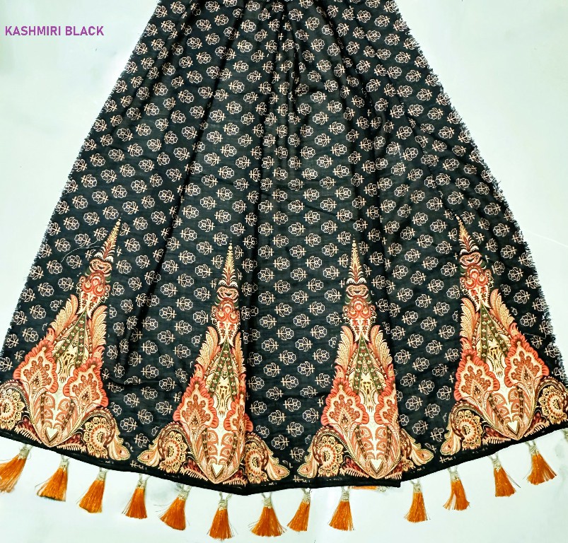 KNZ KASHMIRI BLACK WHOLESALE POLY COTTON  RAYON BEAUTIFUL LEHENGA CHOLI FOR EXPORT