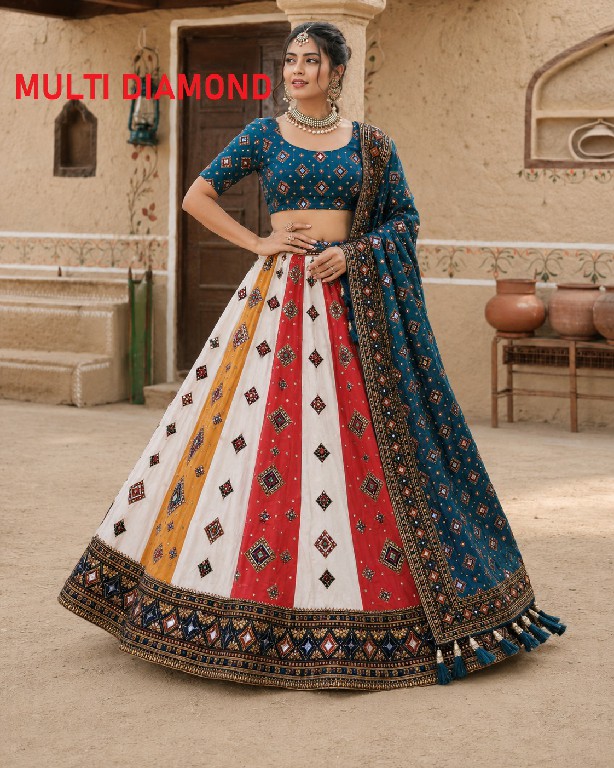 KNZ MULTI DIAMOND WHOLESALE POLY COTTON RAYON AMAZING LEHENGA CHOLI FOR WOMEN SUPPLIER
