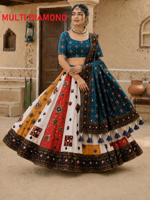 KNZ MULTI DIAMOND WHOLESALE POLY COTTON RAYON AMAZING LEHENGA CHOLI FOR WOMEN SUPPLIER