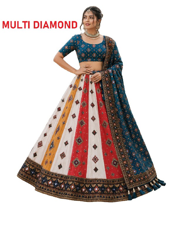 KNZ MULTI DIAMOND WHOLESALE POLY COTTON RAYON AMAZING LEHENGA CHOLI FOR WOMEN SUPPLIER