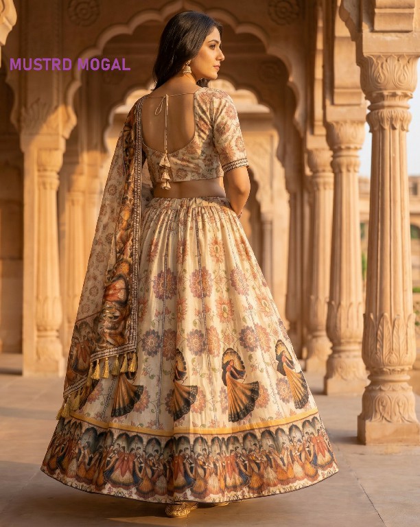 KNZ MUSTRD MOGAL WHOLESALE POLY COTTON RAYON ATTRACTIVE LEHENGA CHOLI FOR WOMEN ONLINE