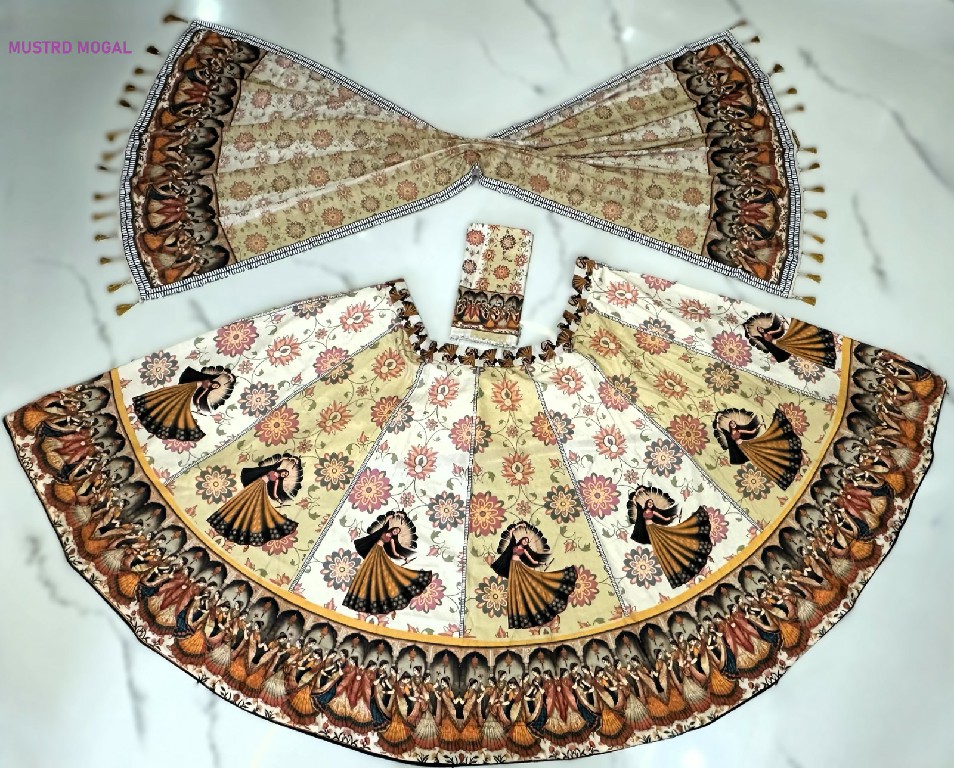 KNZ MUSTRD MOGAL WHOLESALE POLY COTTON RAYON ATTRACTIVE LEHENGA CHOLI FOR WOMEN ONLINE