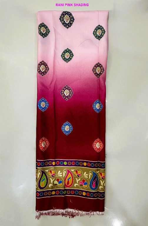 KNZ RANI PINK SHADING WHOLESALE POLY COTTON RAYON ELEGANCE LEHENGA CHOLI FOR EXPORT