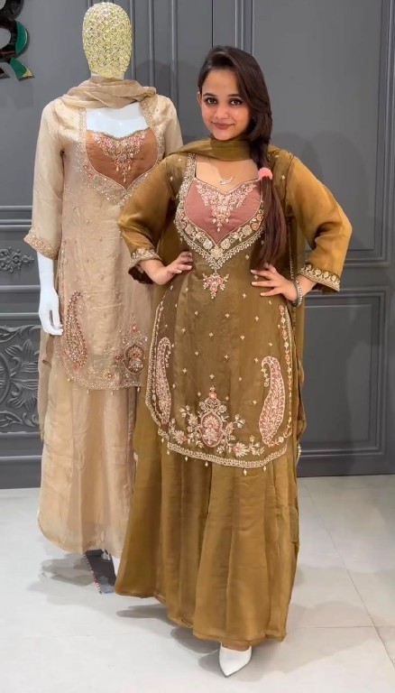 TEXTILEDEAL D.NO 6065 WHOLESALE READYMADE SIMMER PARTY WEAR 3 PCS SUITS EXPORTER