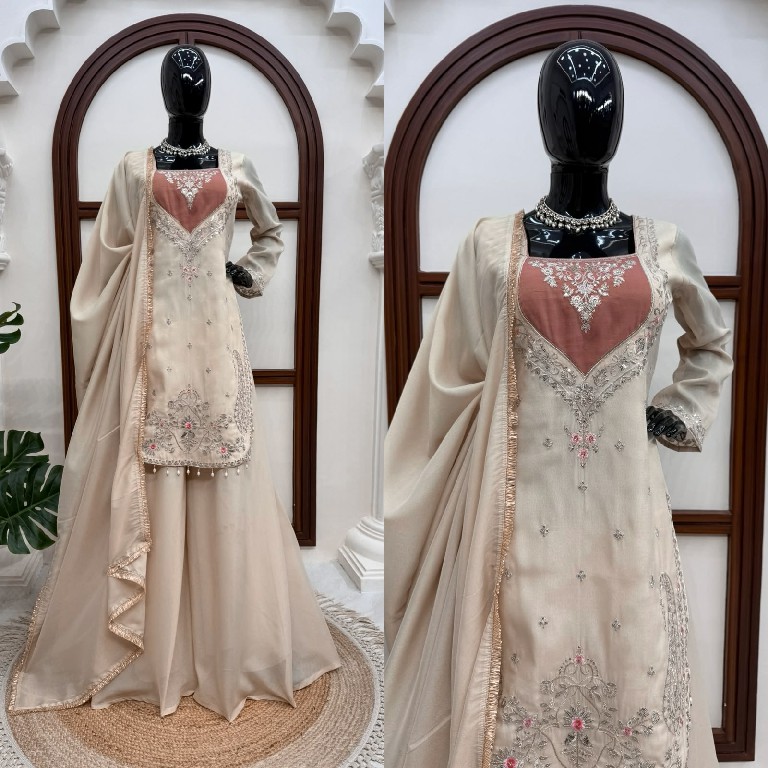 TEXTILEDEAL D.NO 6065 WHOLESALE READYMADE SIMMER PARTY WEAR 3 PCS SUITS EXPORTER