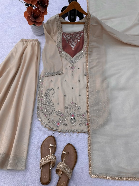 TEXTILEDEAL D.NO 6065 WHOLESALE READYMADE SIMMER PARTY WEAR 3 PCS SUITS EXPORTER