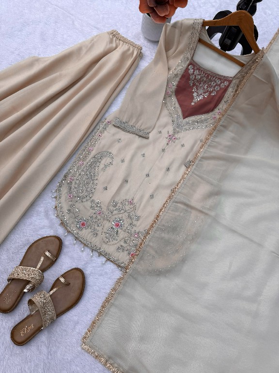 TEXTILEDEAL D.NO 6065 WHOLESALE READYMADE SIMMER PARTY WEAR 3 PCS SUITS EXPORTER